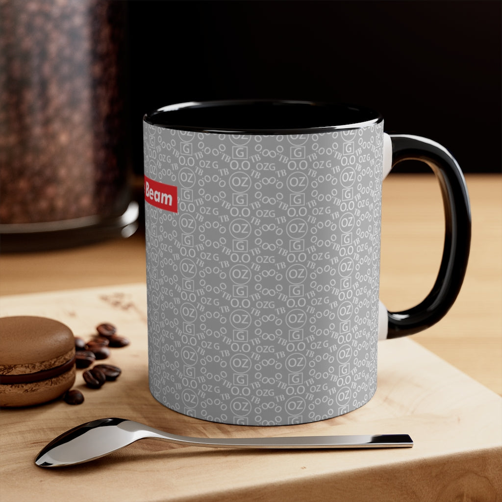 Light Grey Triple Beam Accent Mug