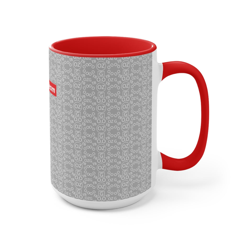 Light Grey Triple Beam Accent Mug