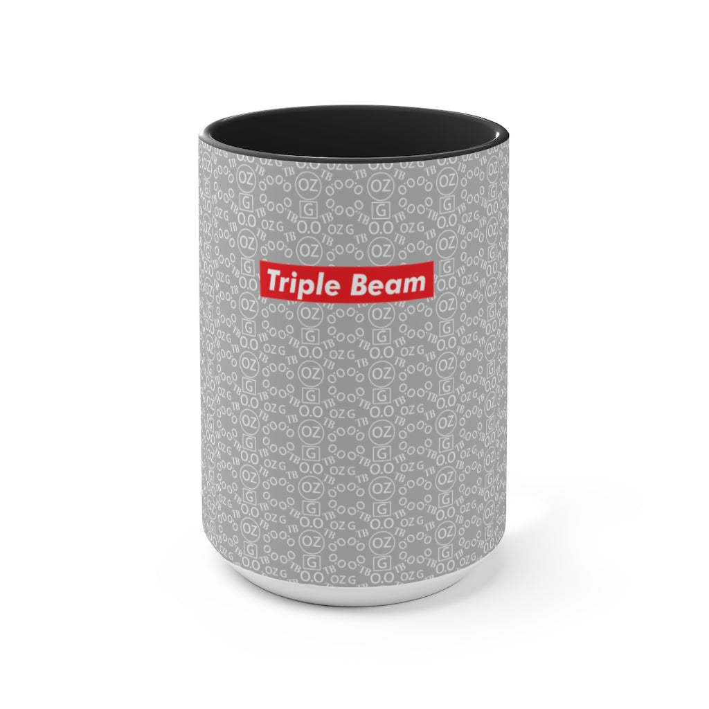 Light Grey Triple Beam Accent Mug