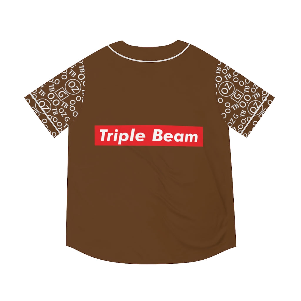 Brown Triple Beam Men's Baseball Jersey