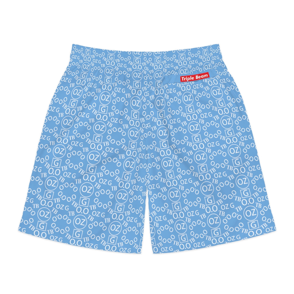 Light Blue Triple Beam Men's Jogger Shorts