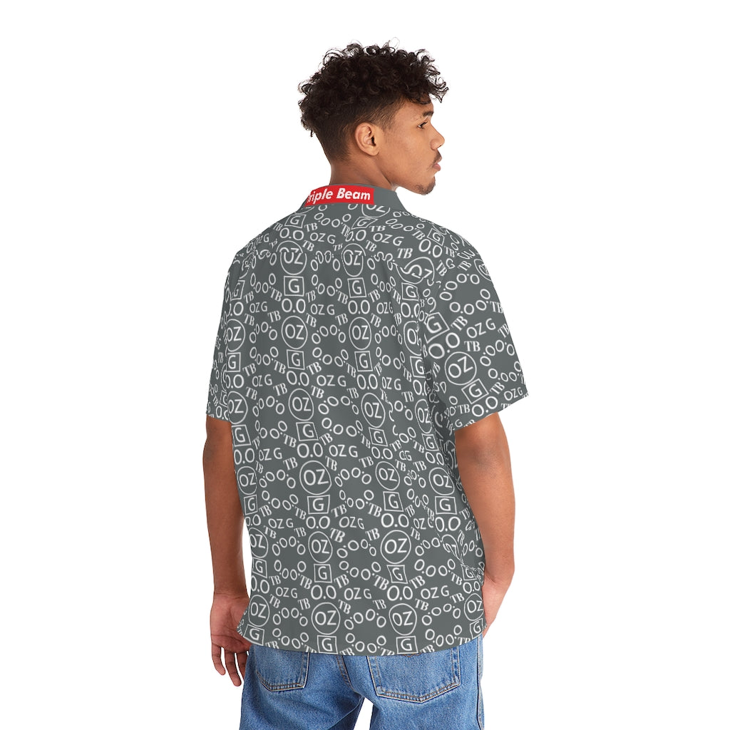 Dark Grey Triple Beam Men's Hawaiian Shirt