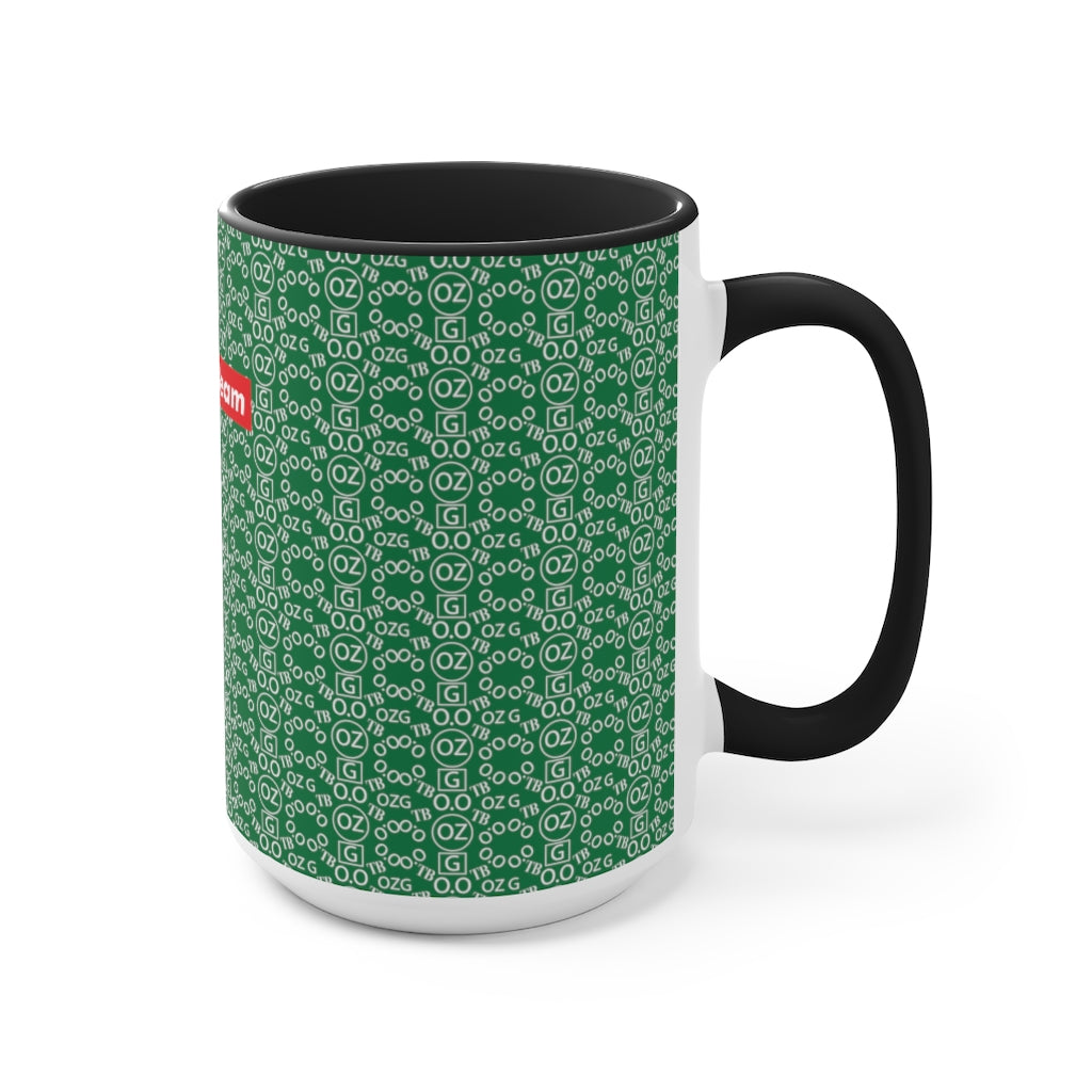 Dark Green Triple Beam Accent Mug