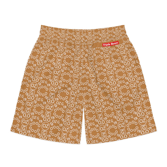 Light Brown Triple Beam Men's Jogger Shorts