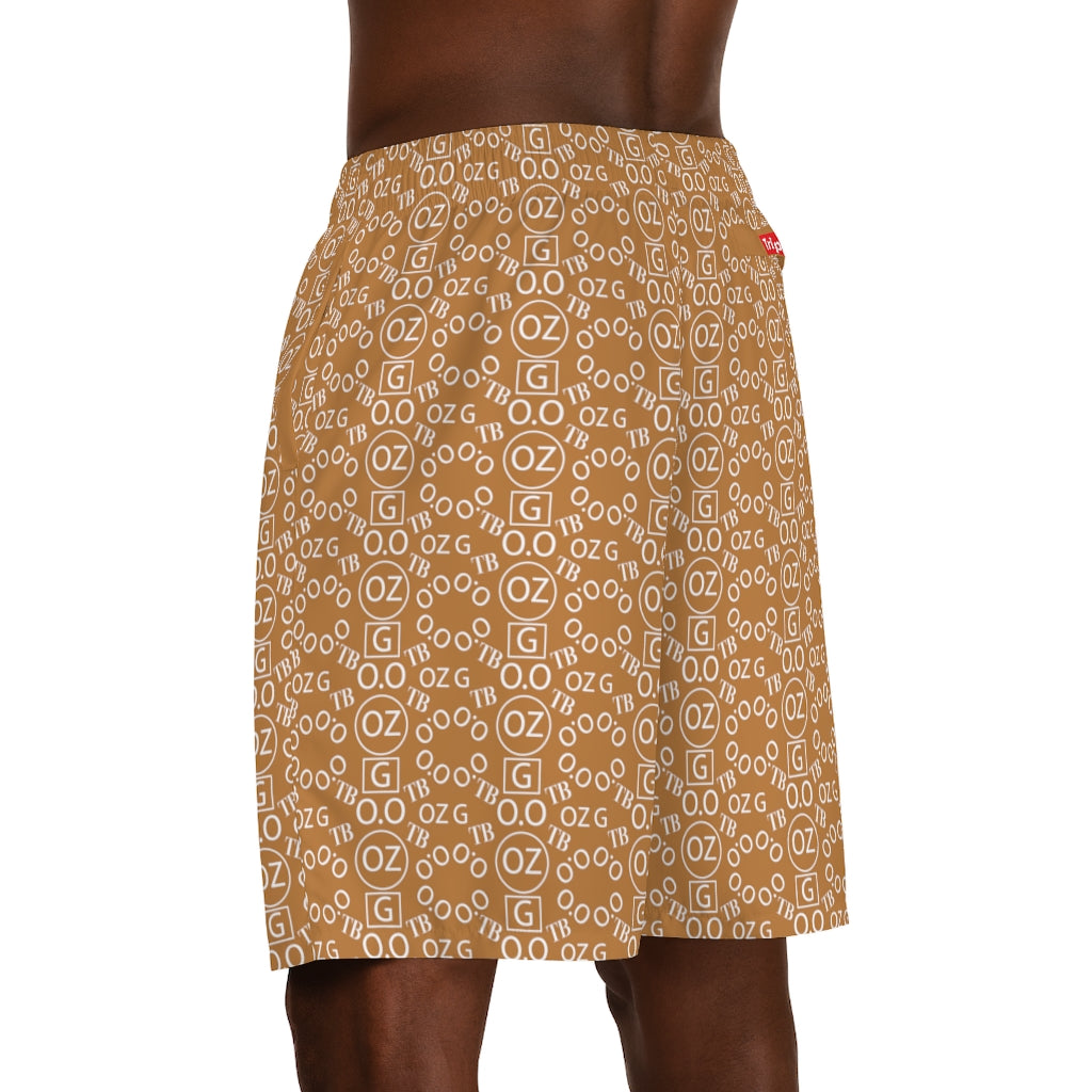 Light Brown Triple Beam Men's Jogger Shorts