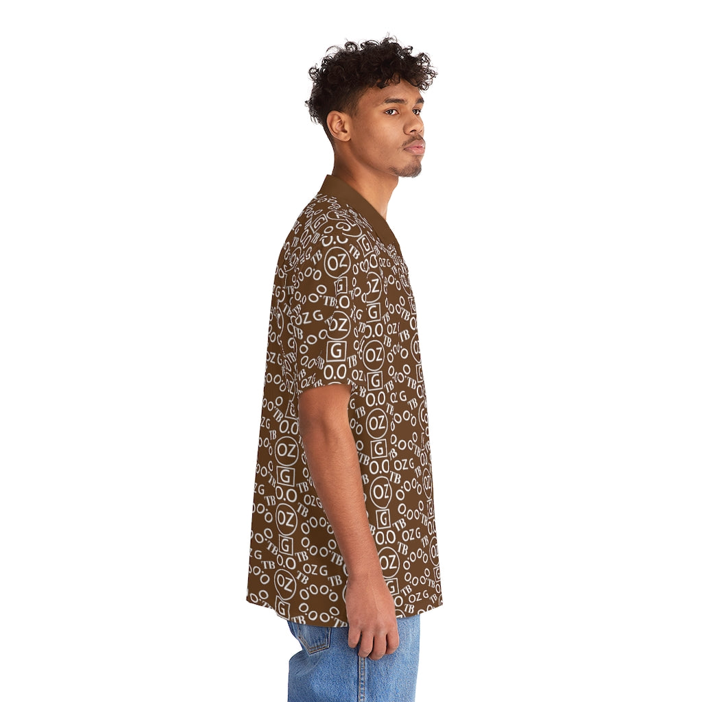 Brown Triple Beam Men's Hawaiian Shirt