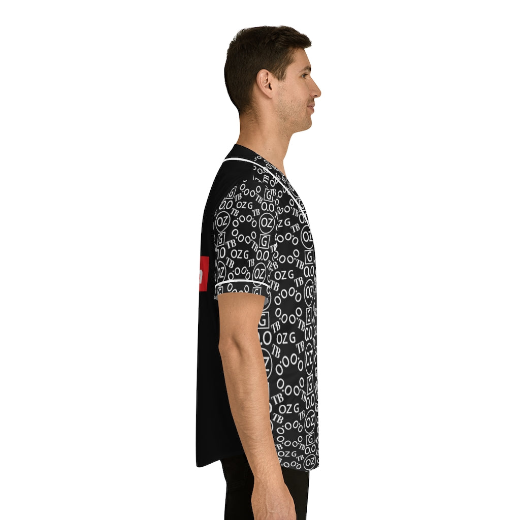 Black Triple Beam Men's Baseball Jersey