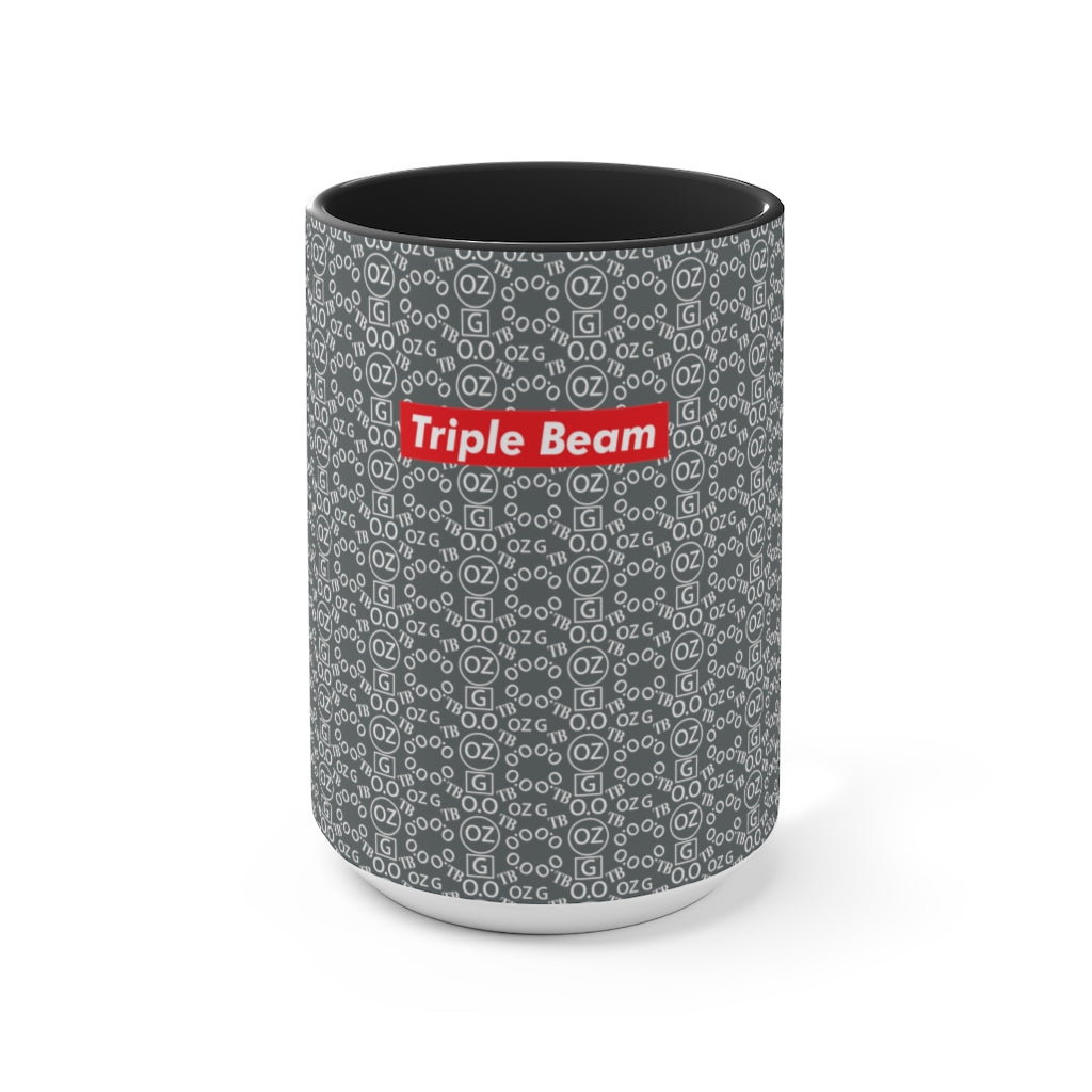 Dark Grey Triple Beam Accent Mug