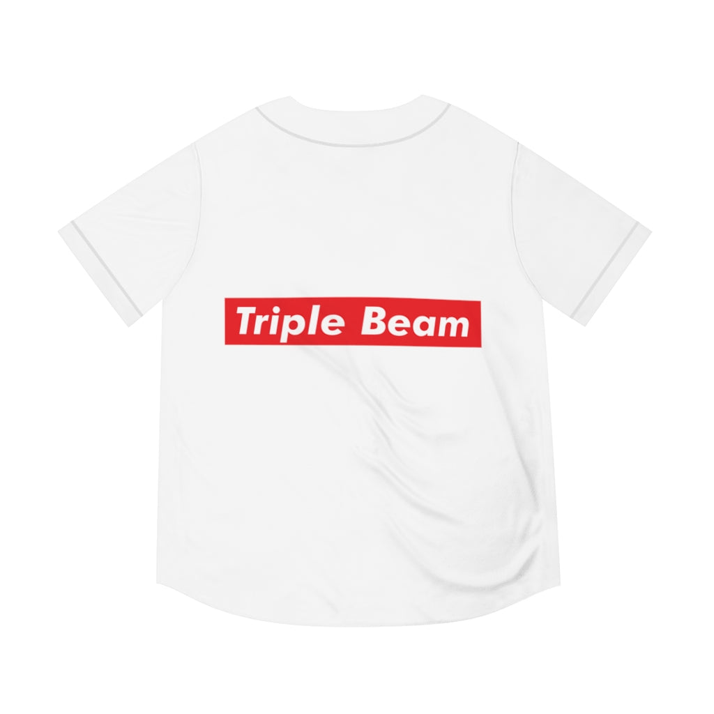 White Triple Beam Men's Baseball Jersey