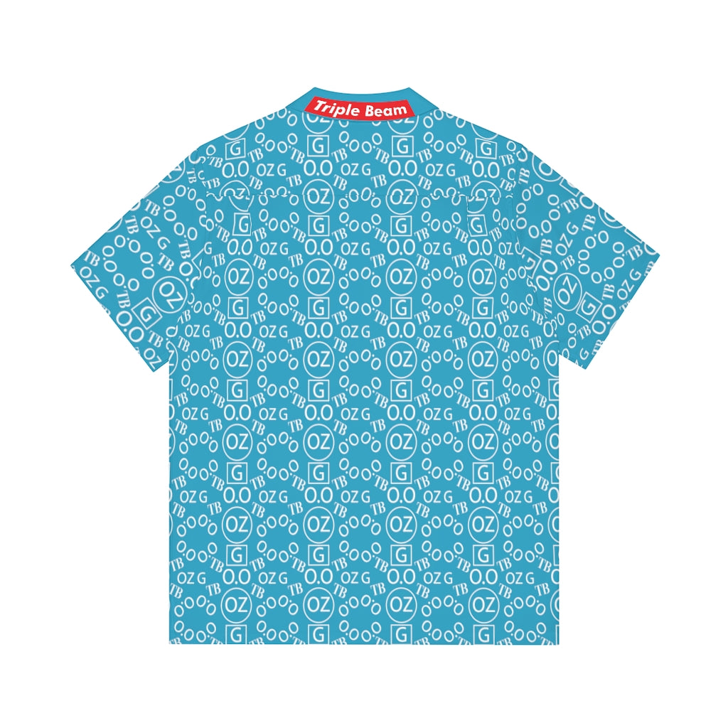 Turquoise Triple Beam Men's Hawaiian Shirt