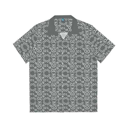 Dark Grey Triple Beam Men's Hawaiian Shirt