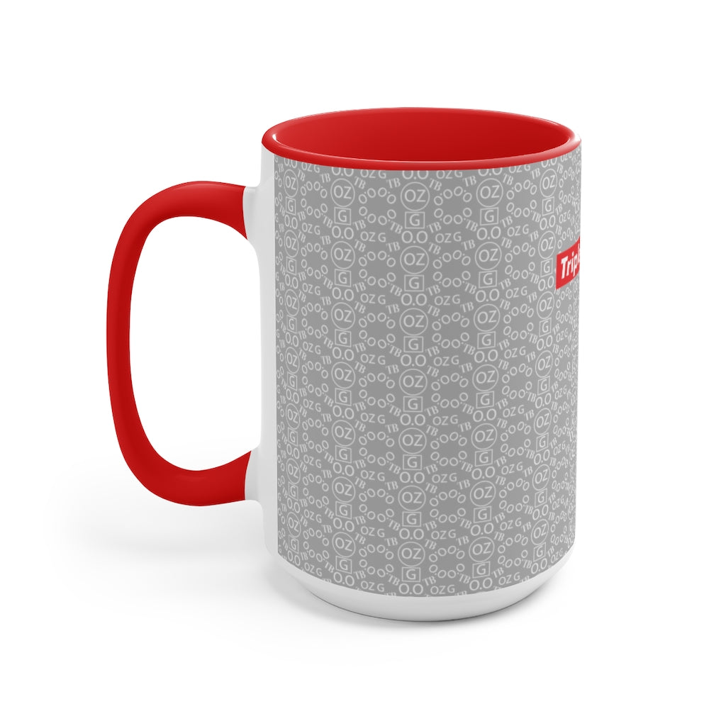 Light Grey Triple Beam Accent Mug