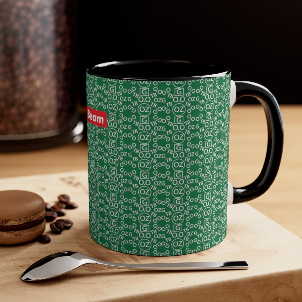 Dark Green Triple Beam Accent Mug