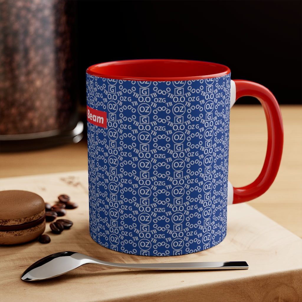 Dark Blue Triple Beam Accent Mug