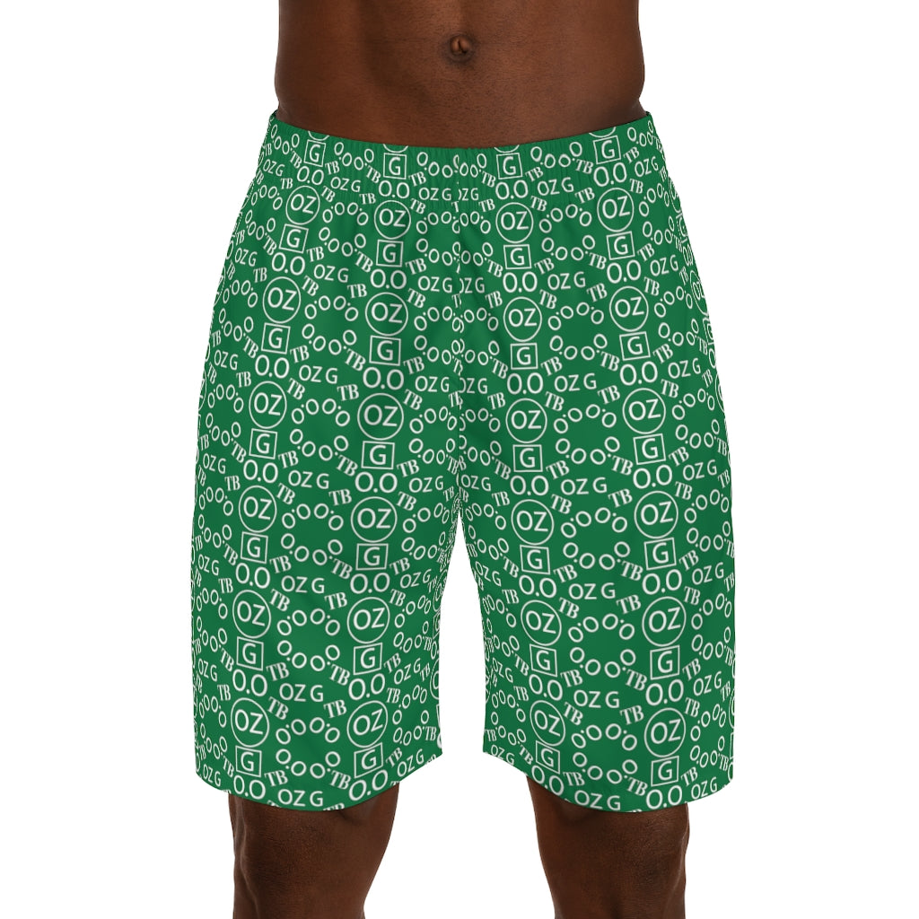 Dark Green Triple Beam Men's Jogger Shorts