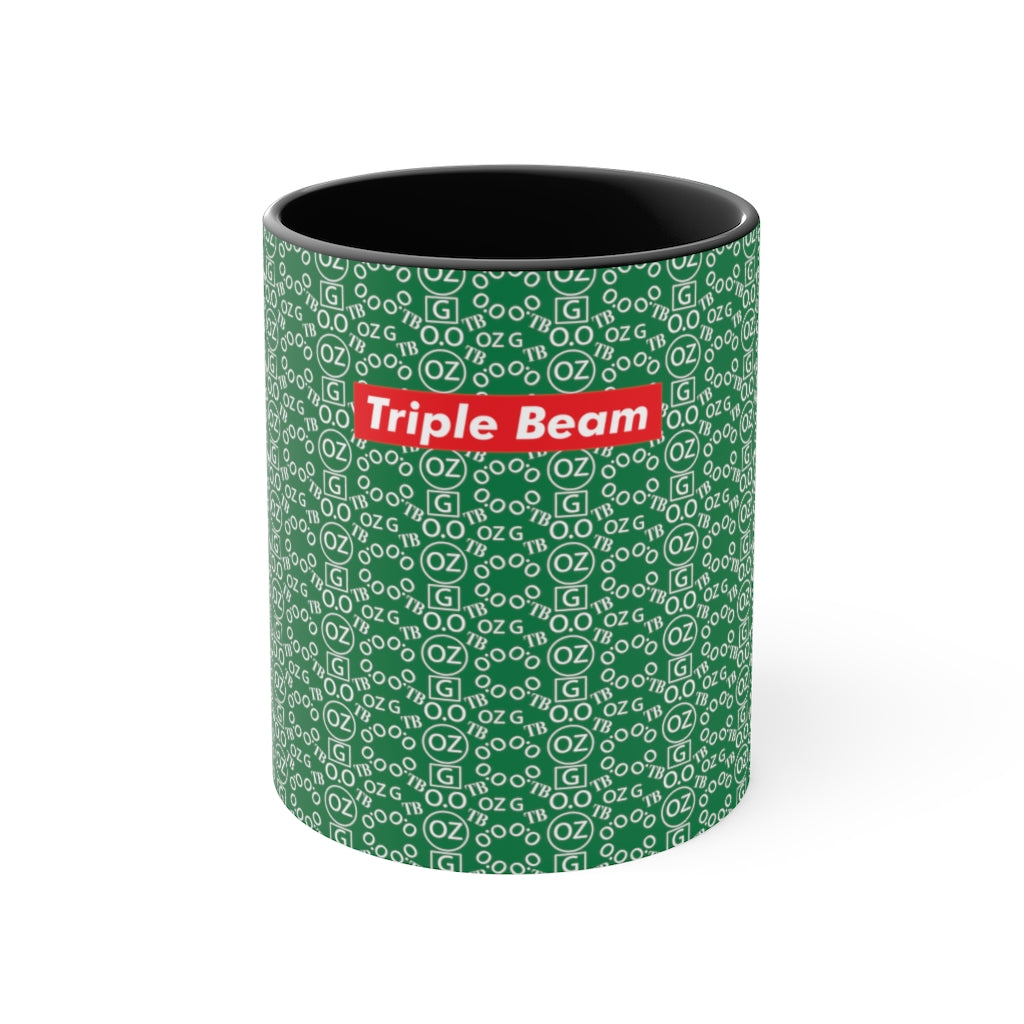 Dark Green Triple Beam Accent Mug