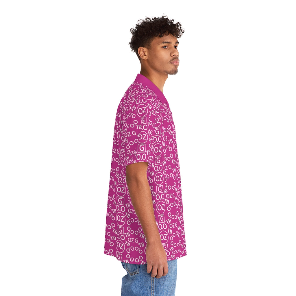 Pink Triple Beam Men's Hawaiian Shirt