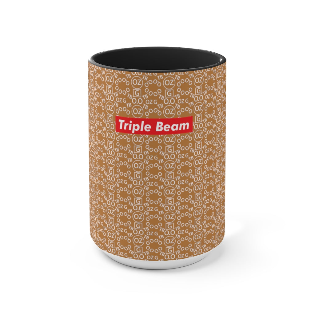 Light Brown Triple Beam Accent Mug