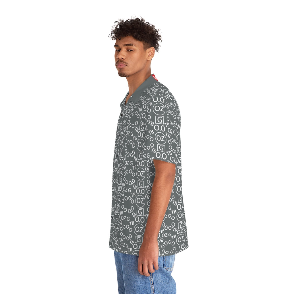 Dark Grey Triple Beam Men's Hawaiian Shirt