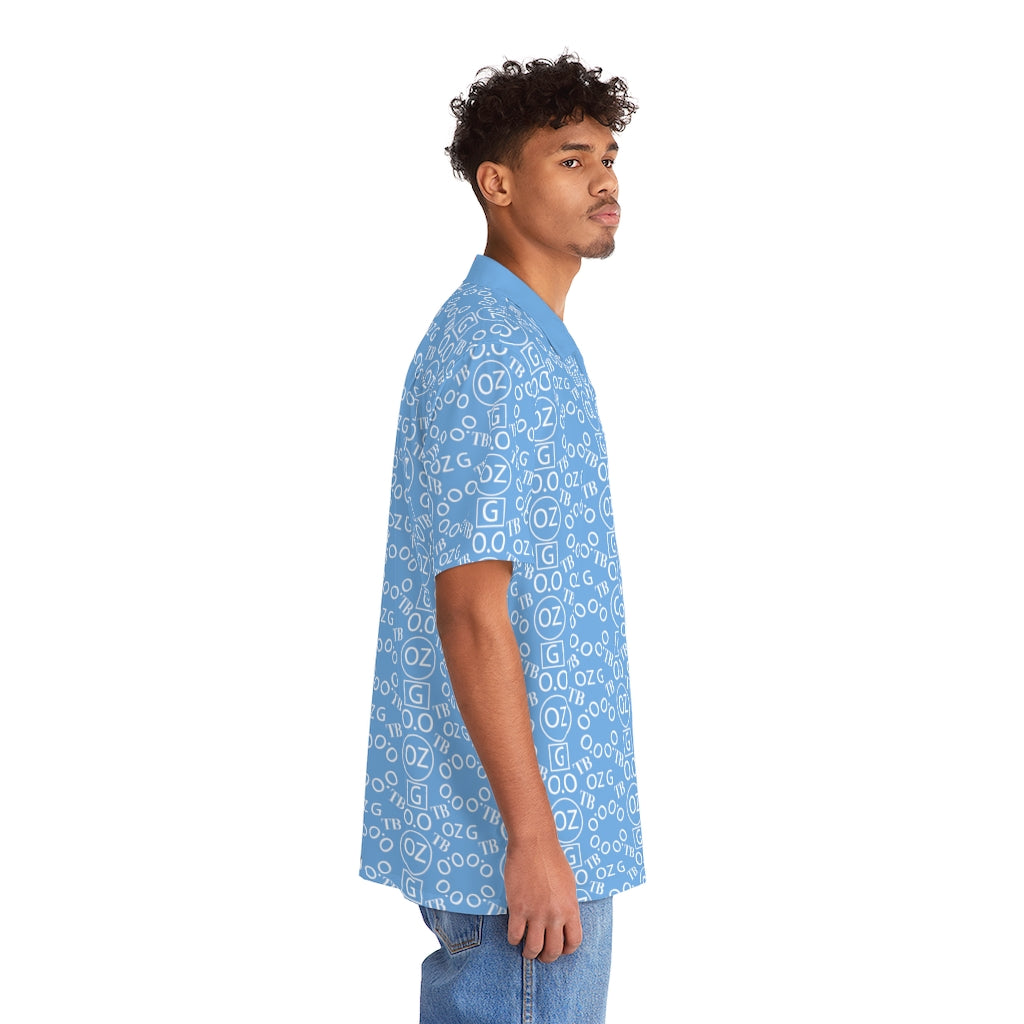 Light Blue Triple Beam Men's Hawaiian Shirt