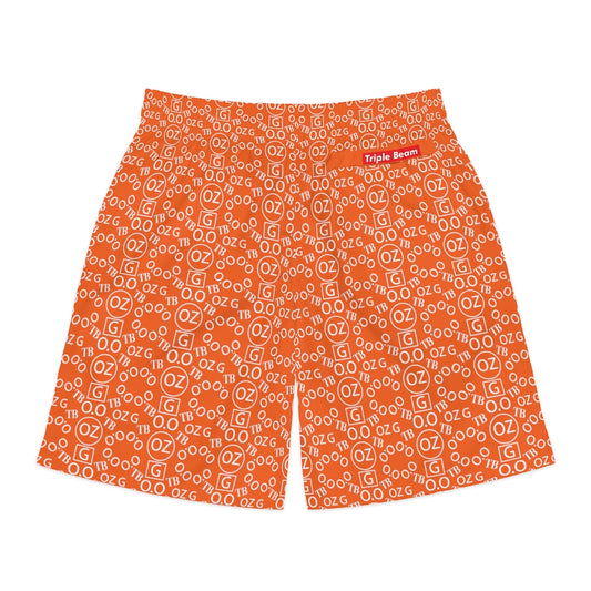 Orange Triple Beam Men's Jogger Shorts