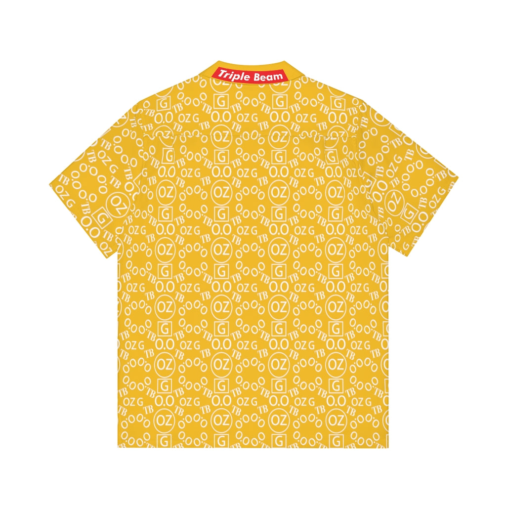 Yellow Triple Beam Men's Hawaiian Shirt