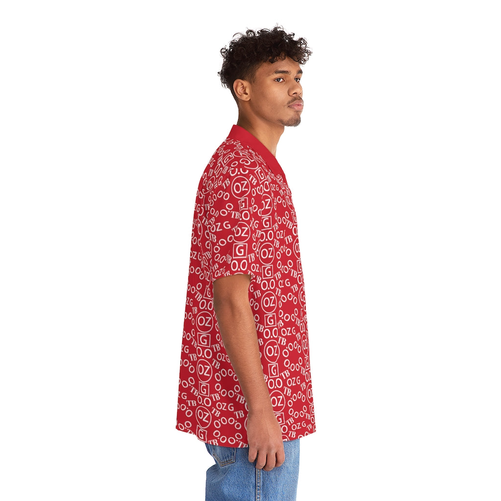 Dark Red Triple Beam Men's Hawaiian Shirt