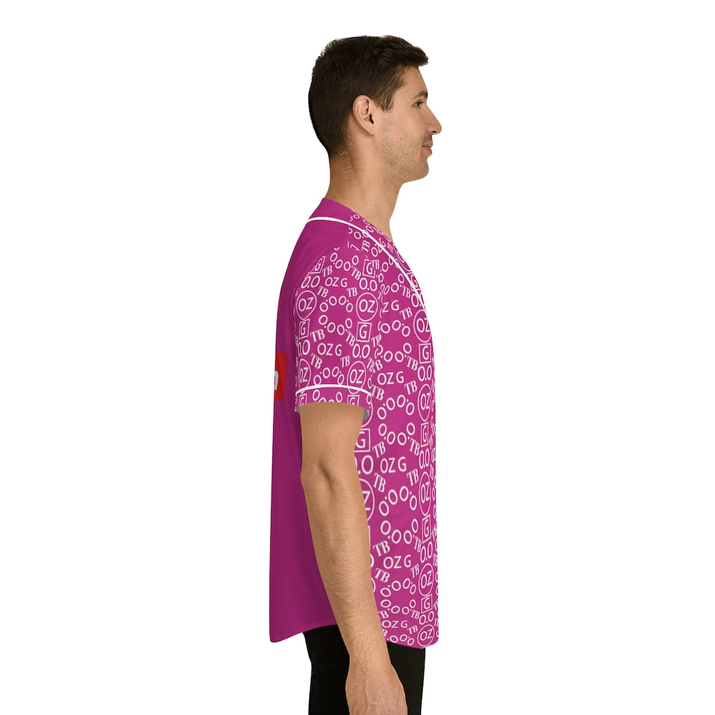 Pink Triple Beam Men's Baseball Jersey