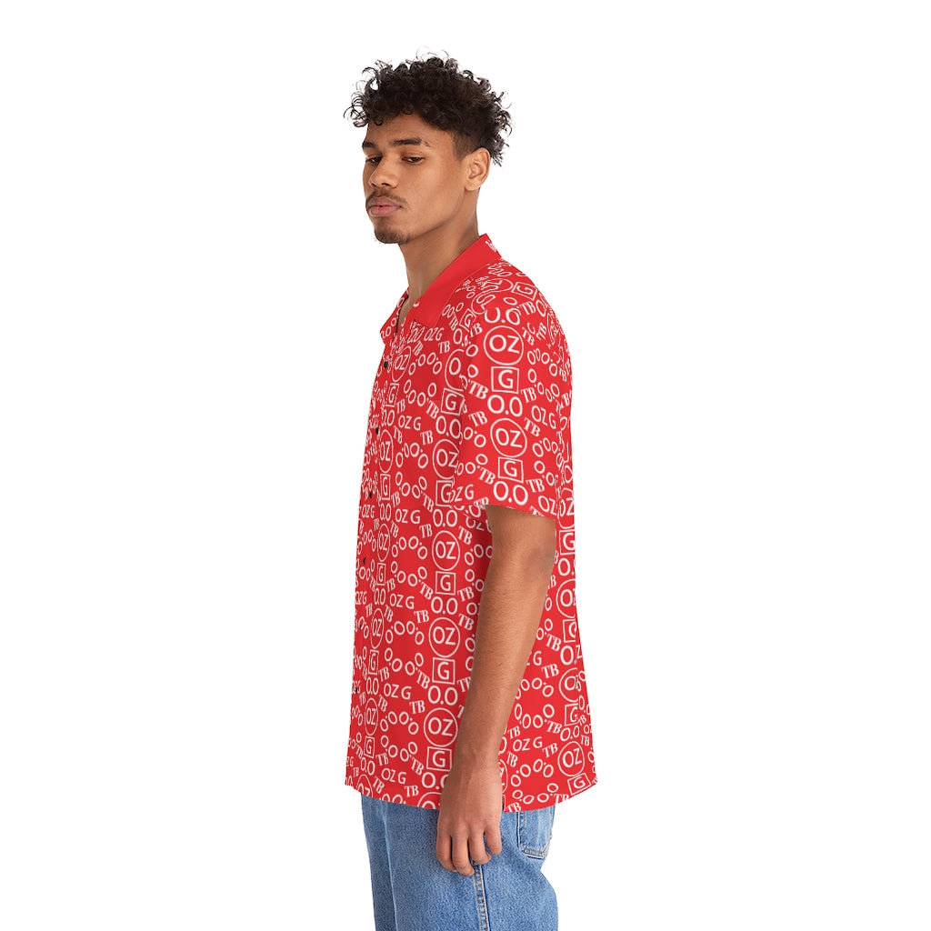 Red Triple Beam Men's Hawaiian Shirt