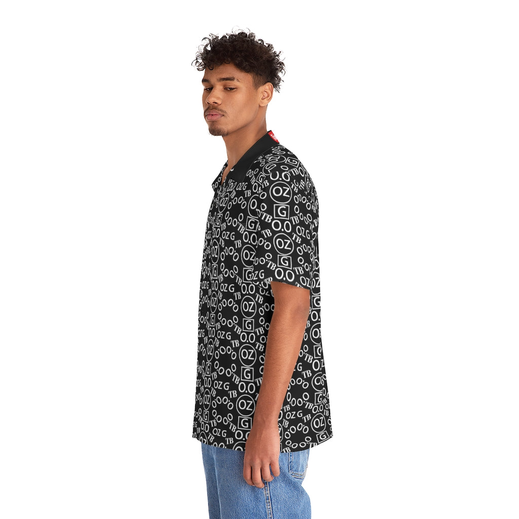 Black Triple Beam Men's Hawaiian Shirt