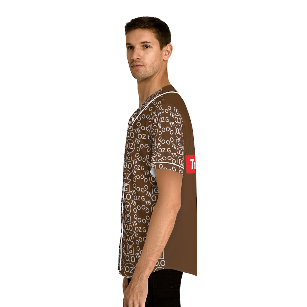 Brown Triple Beam Men's Baseball Jersey