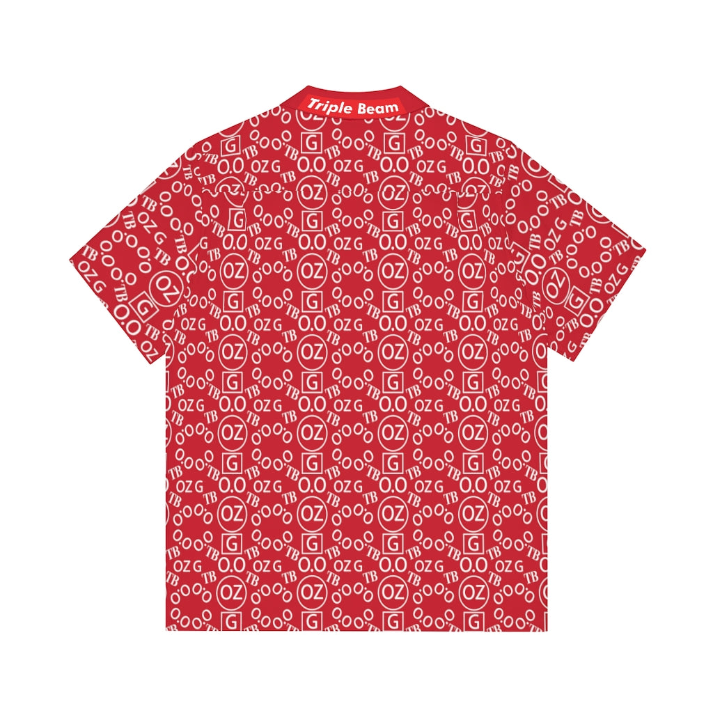 Dark Red Triple Beam Men's Hawaiian Shirt