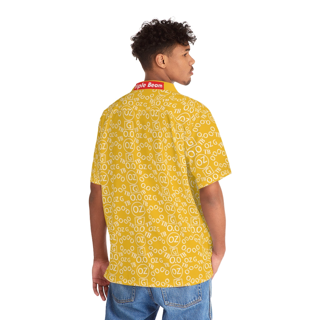 Yellow Triple Beam Men's Hawaiian Shirt