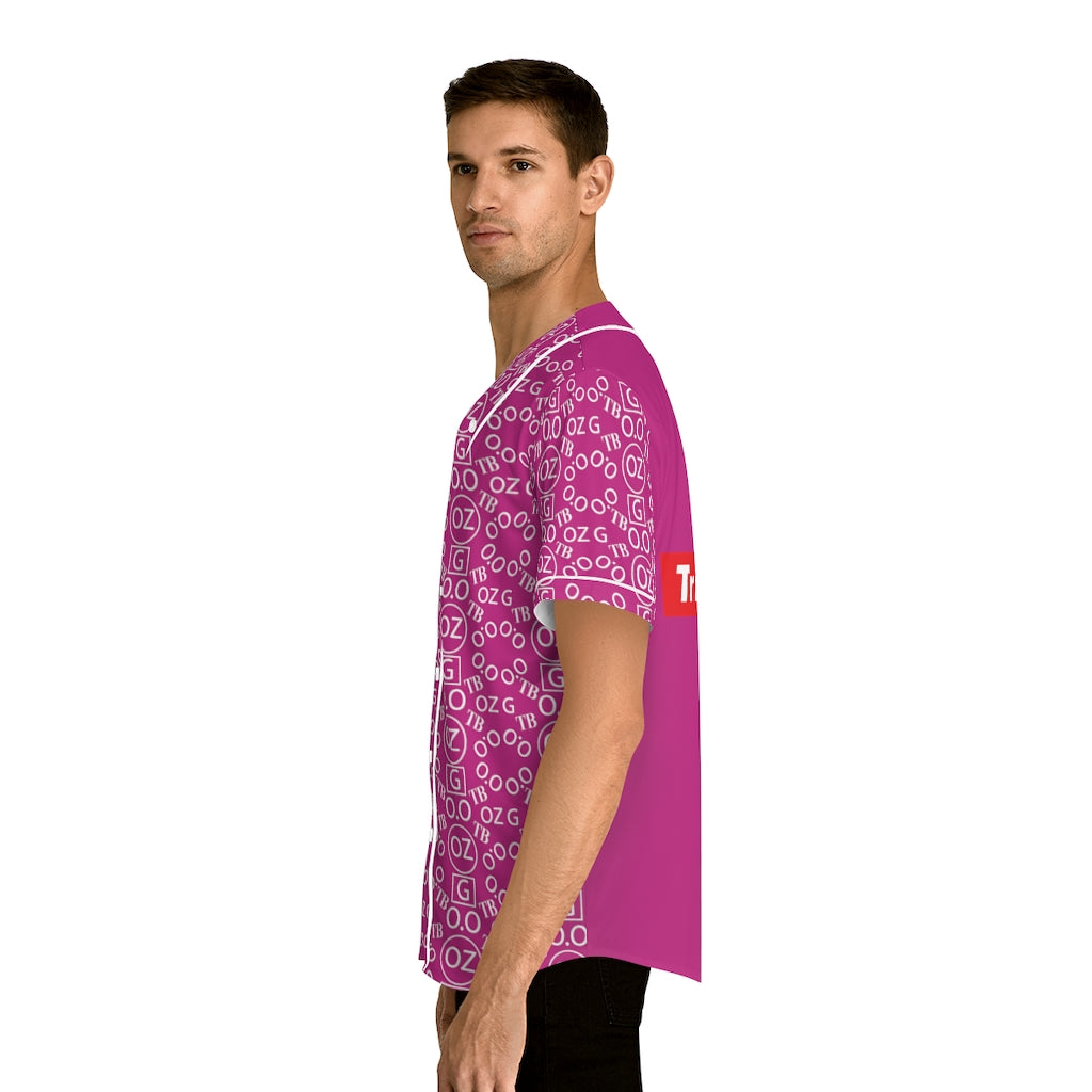 Pink Triple Beam Men's Baseball Jersey