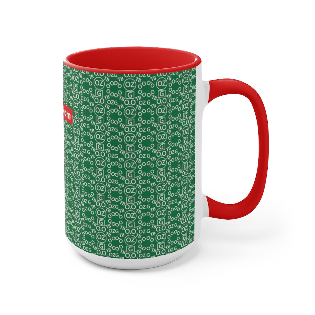 Dark Green Triple Beam Accent Mug