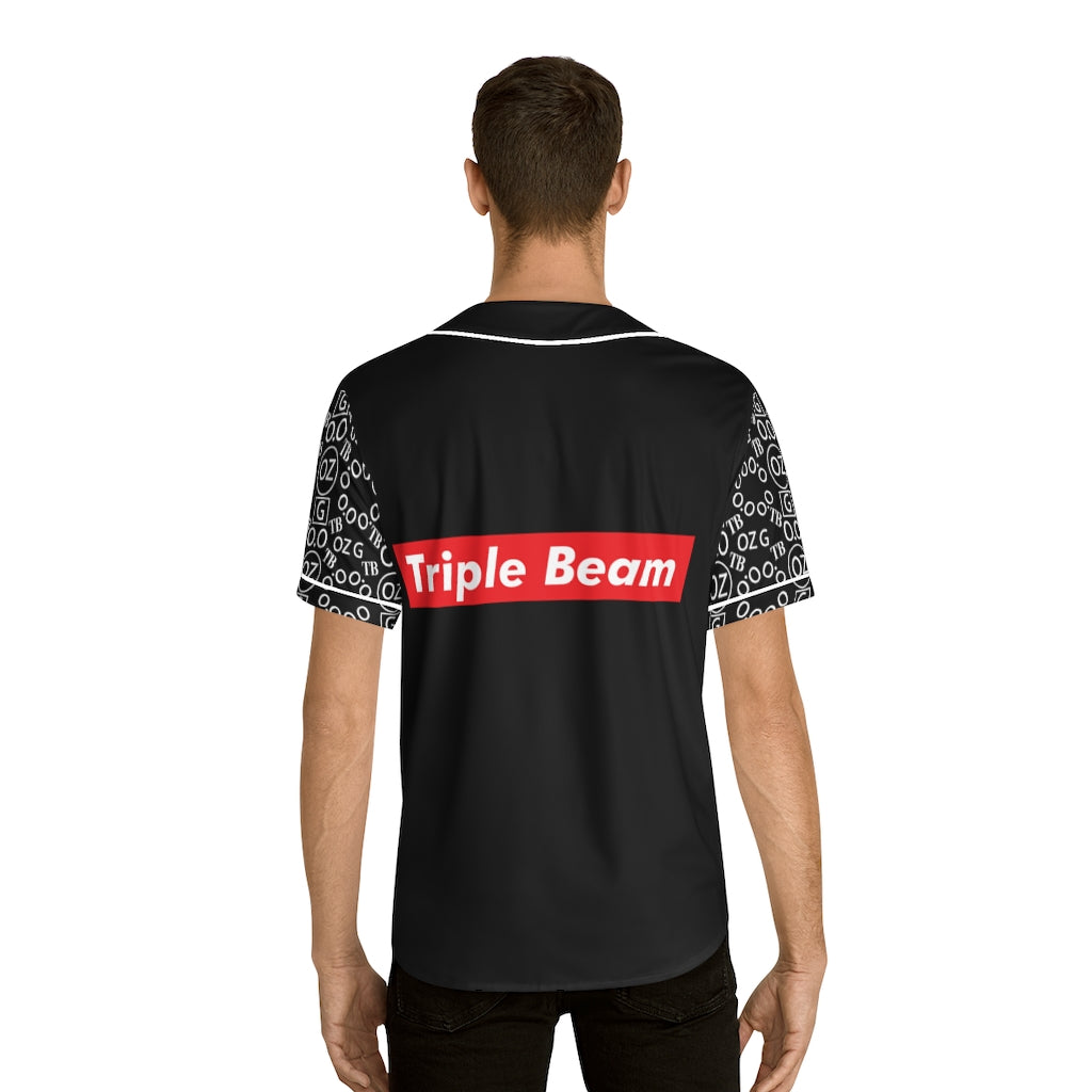 Black Triple Beam Men's Baseball Jersey