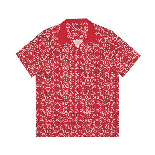 Dark Red Triple Beam Men's Hawaiian Shirt