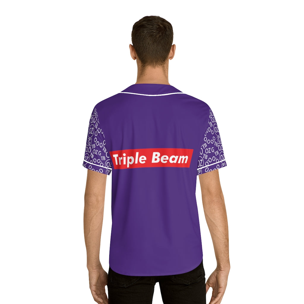 Purple Triple Beam Men's Baseball Jersey