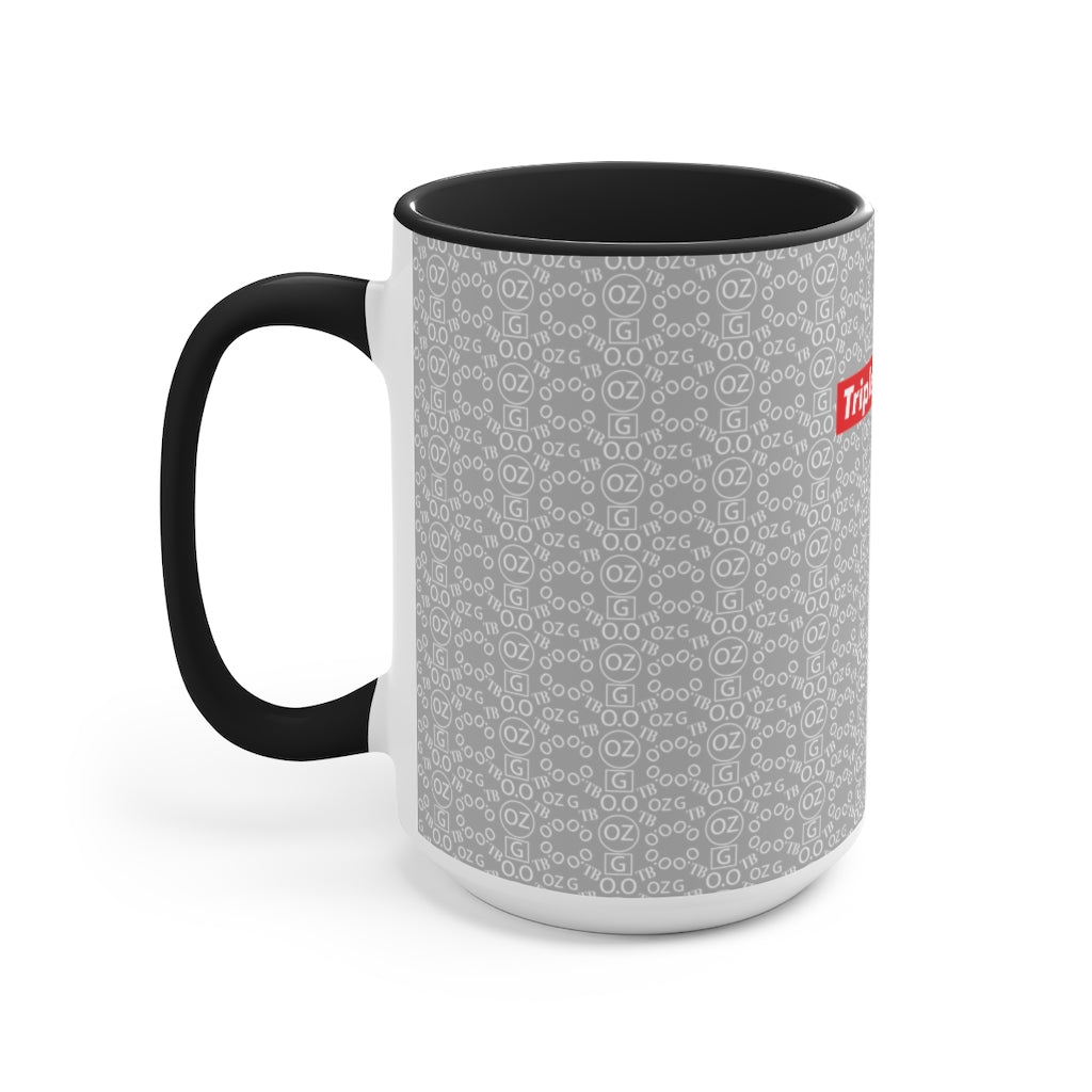 Light Grey Triple Beam Accent Mug