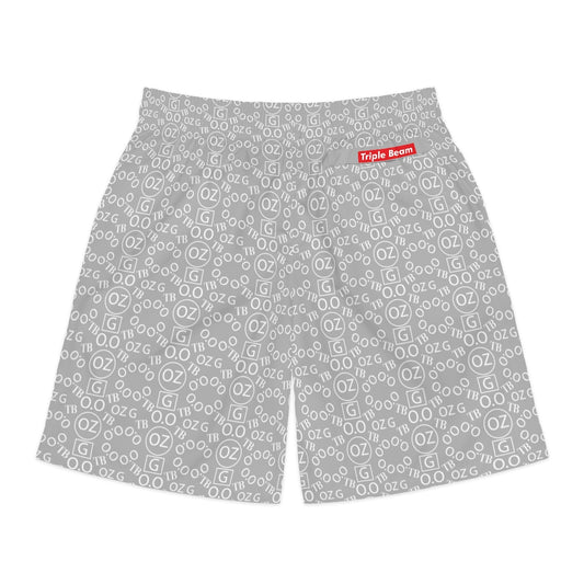 Light Grey Triple Beam Men's Jogger Shorts