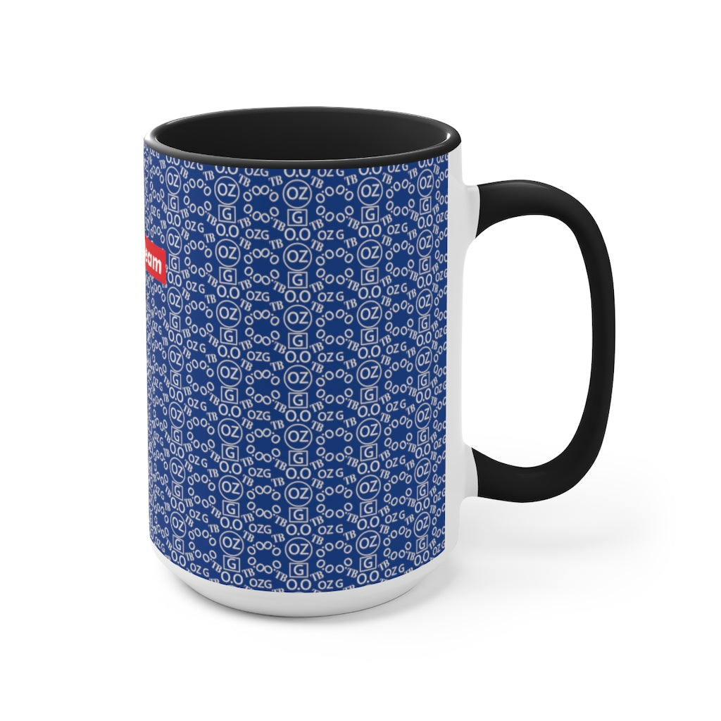 Dark Blue Triple Beam Accent Mug