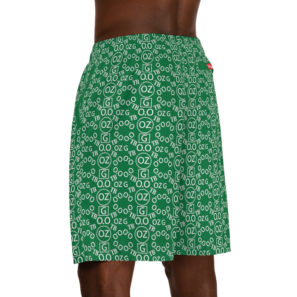 Dark Green Triple Beam Men's Jogger Shorts