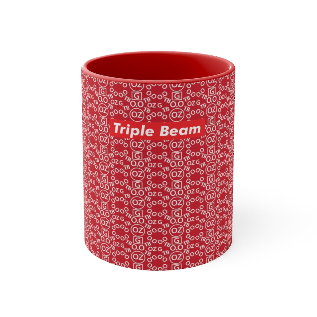 Dark Red Triple Beam Accent Mug