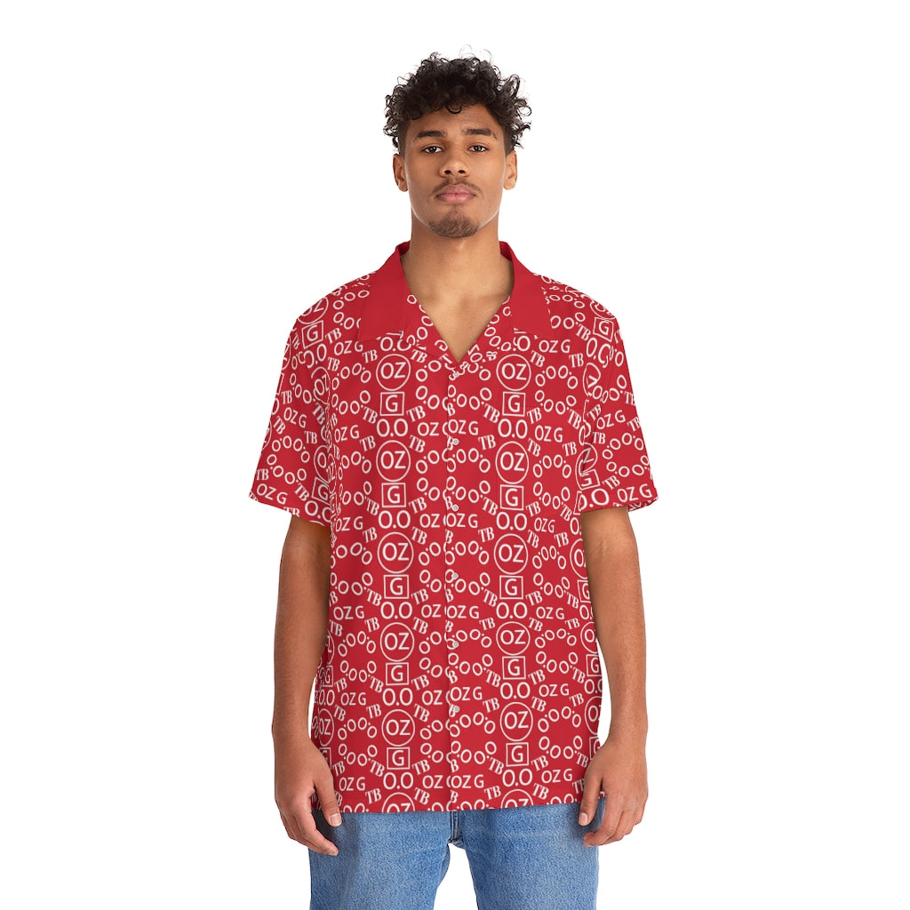 Dark Red Triple Beam Men's Hawaiian Shirt