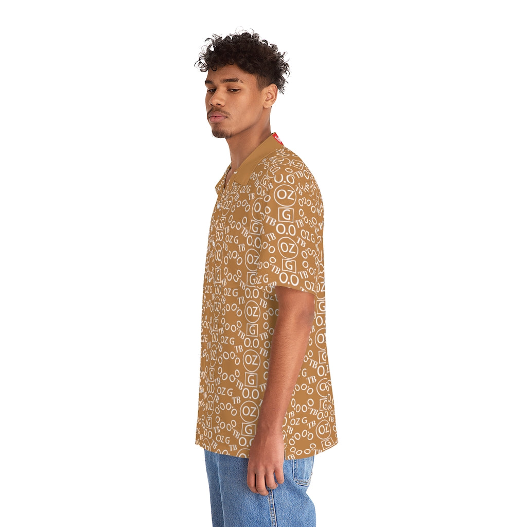 Light Brown Triple Beam Men's Hawaiian Shirt