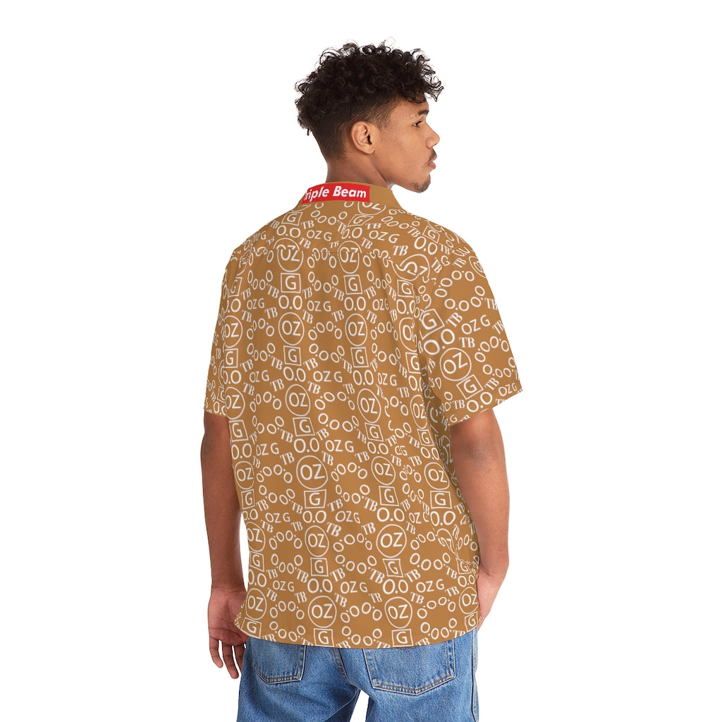 Light Brown Triple Beam Men's Hawaiian Shirt