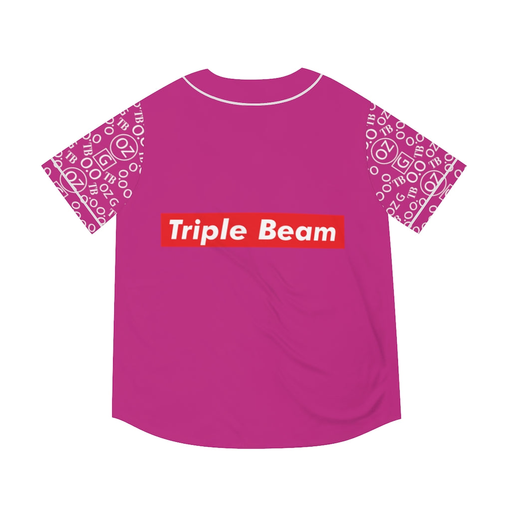 Pink Triple Beam Men's Baseball Jersey