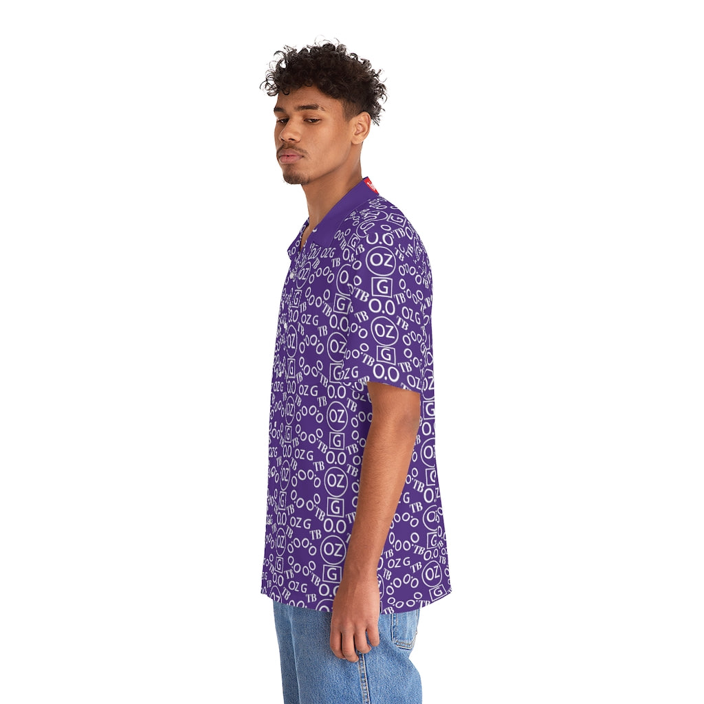 Purple Triple Beam Men's Hawaiian Shirt