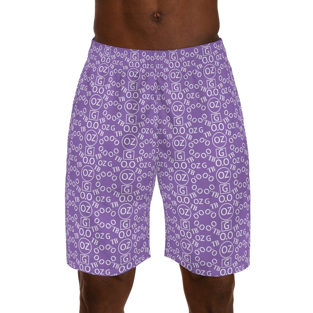 Light Purple Triple Beam Men's Jogger Shorts