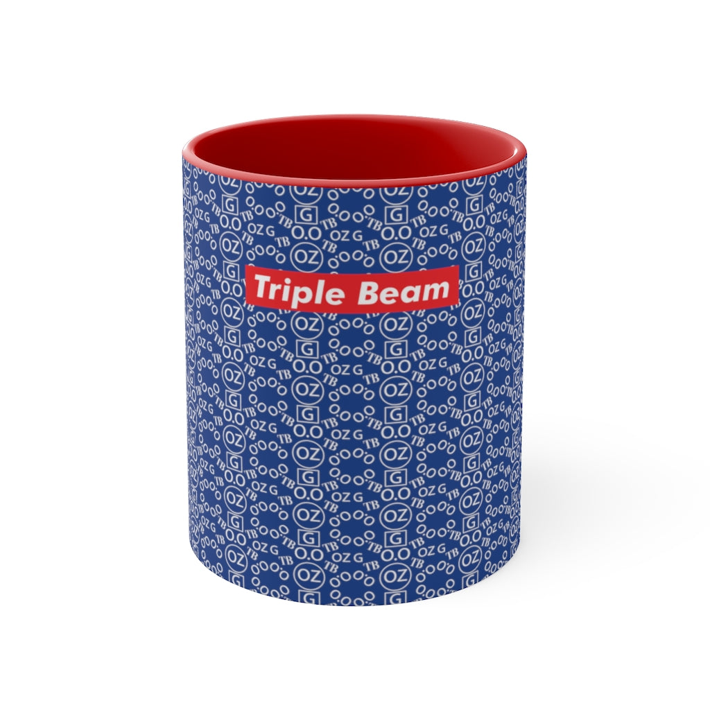 Dark Blue Triple Beam Accent Mug